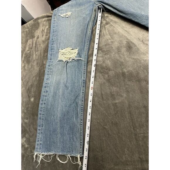 Rag & Bone Revolve Distressed Raw Hem High Rise Straight Shaker Jeans Size 29 - Picture 12 of 15